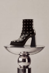 CHUECA - Black Leather With Studs Platform Boots