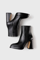 CHUECA - Black Leather Platform Boots