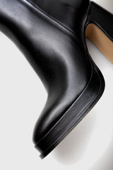 CHUECA - Black Leather Platform Boots