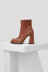 CHUECA - Hazelnut Leather Platform Boots