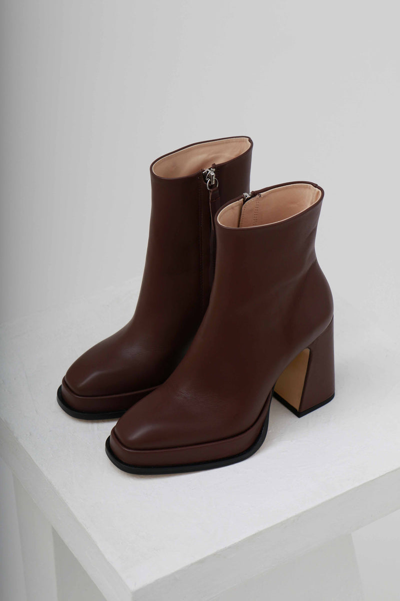 CHUECA - Deep Chocolate Leather Platform Boots