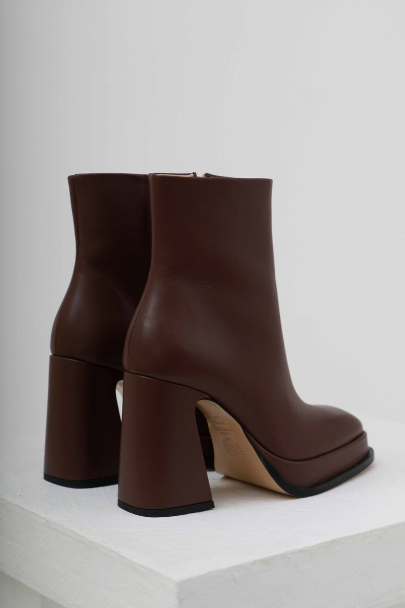 CHUECA - Deep Chocolate Leather Platform Boots