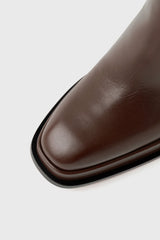 CHUECA - Dark Brown Leather Platform Boots