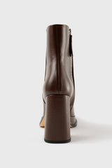 CHUECA - Dark Brown Leather Platform Boots