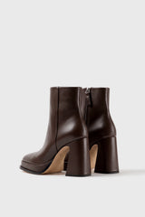 CHUECA - Dark Brown Leather Platform Boots