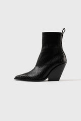 COLORADO - Black Woven Leather Ankle Boots