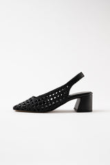 CUENCA - Black Woven Leather Pumps