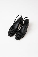CUENCA - Black Woven Leather Pumps
