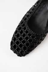 CUENCA - Black Woven Leather Pumps