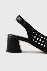 CUENCA - Black Woven Leather Pumps