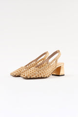 CUENCA - Gold Woven Leather Pumps