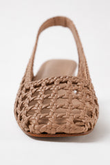 CUENCA - Light Brown Woven Leather Pumps