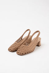 CUENCA - Light Brown Woven Leather Pumps