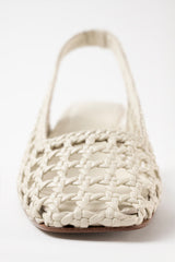 CUENCA - White Woven Leather Pumps
