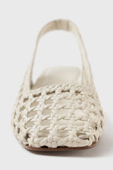 CUENCA - White Woven Leather Pumps