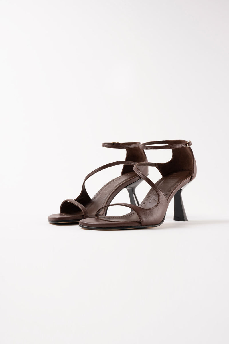 DAKOTA - Dark Brown Leather Sandals