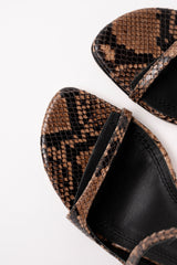 DAKOTA - Dark Brown Python Leather Sandals