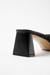 ERNESTINA - Black Woven Leather Sandals