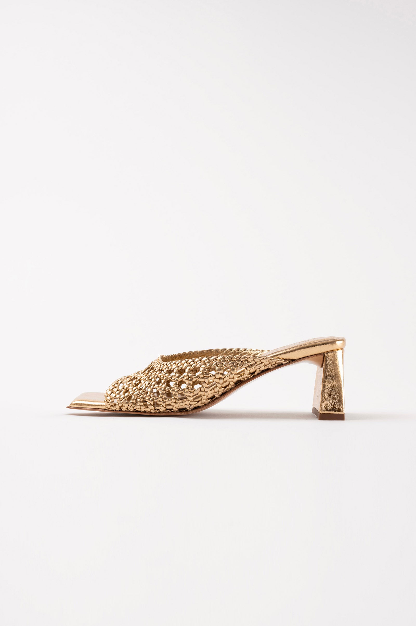 ERNESTINA - Gold Woven Leather Sandals