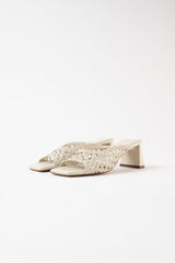 ERNESTINA - White Woven Leather Sandals