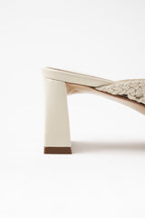 ERNESTINA - White Woven Leather Sandals