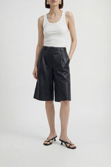 ESTELA - Black Leather With Embellishment Sandals