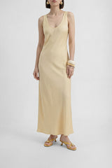 ESTELA - Light Yellow Leather With Embellishment Sandals