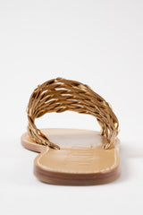 ESTRELLA - Gold Woven Leather Sandals