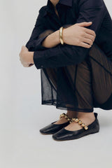 FLAMENCA - Black Leather Ballerina