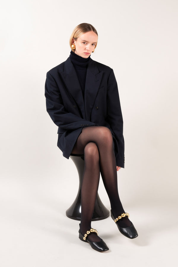 FLAMENCA - Black Leather Ballerina