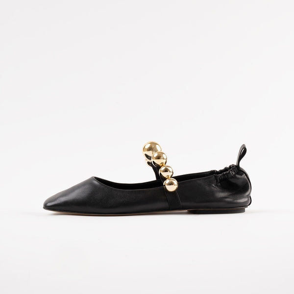 Souliers Martinez スペイン　レディースパンプス NOVA TARRAGONA - Gold Woven Leather Slingback Ballerina