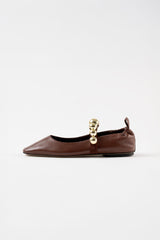 FLAMENCA - Dark Brown Leather Ballerina
