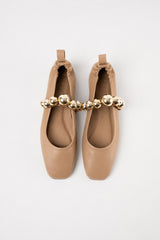 FLAMENCA - Light Brown Leather Ballerina