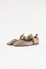 FLAMENCA - Light Taupe Leather Ballerina