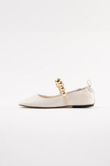 FLAMENCA - White Leather Ballerina