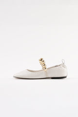 FLAMENCA - White Leather Ballerina