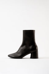 FLAVIA - Black Leather Ankle Boots