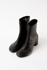 FLAVIA - Black Leather Ankle Boots