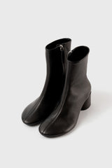 FLAVIA - Black Leather Ankle Boots