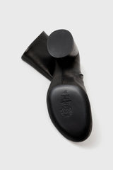 FLAVIA - Black Leather Ankle Boots
