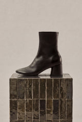FLAVIA - Black Leather Ankle Boots