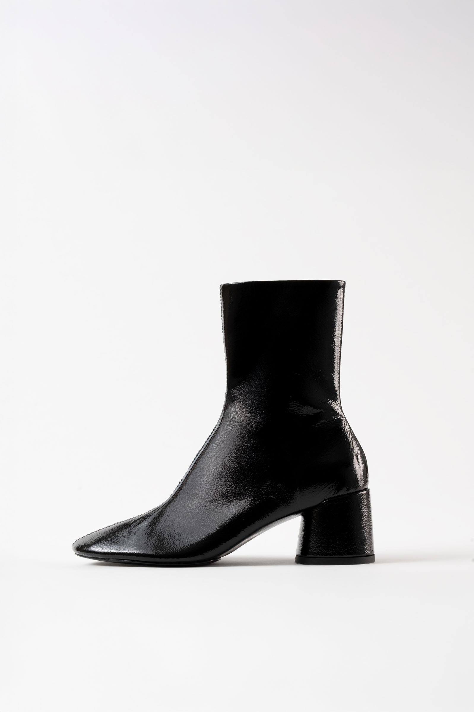 FLAVIA - Black Patent Leather Ankle Boots