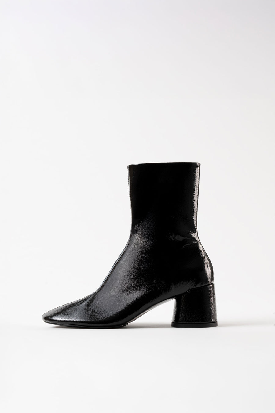 FLAVIA - Black Patent Leather Ankle Boots