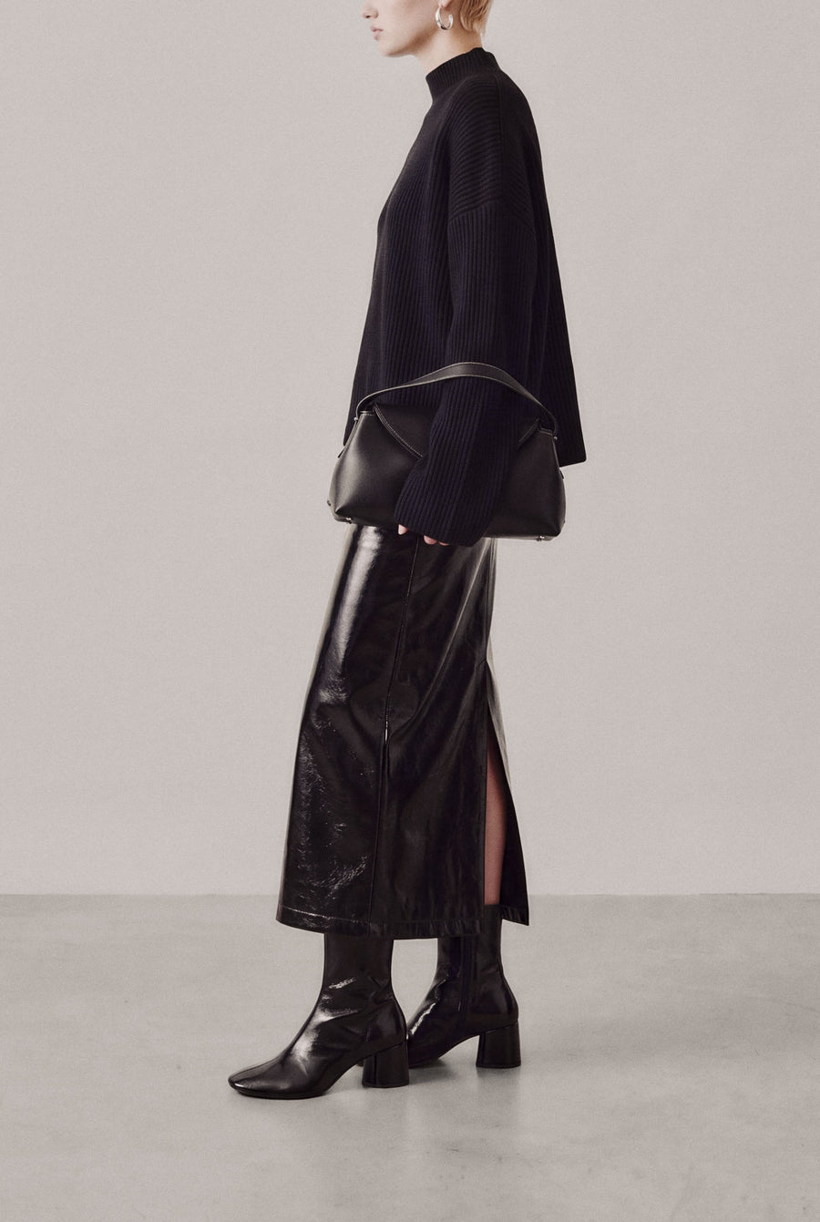 FLAVIA - Black Patent Leather Ankle Boots