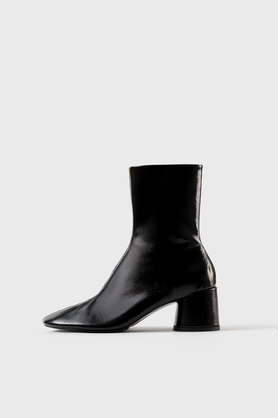 FLAVIA - Black Patent Leather Ankle Boots