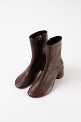 FLAVIA - Dark Brown Leather Ankle Boots