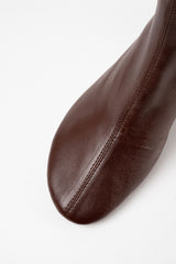 FLAVIA - Dark Brown Leather Ankle Boots