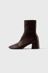 FLAVIA - Dark Brown Leather Ankle Boots