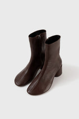 FLAVIA - Dark Brown Leather Ankle Boots