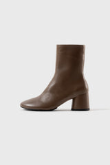 FLAVIA - Taupe Leather Ankle Boots